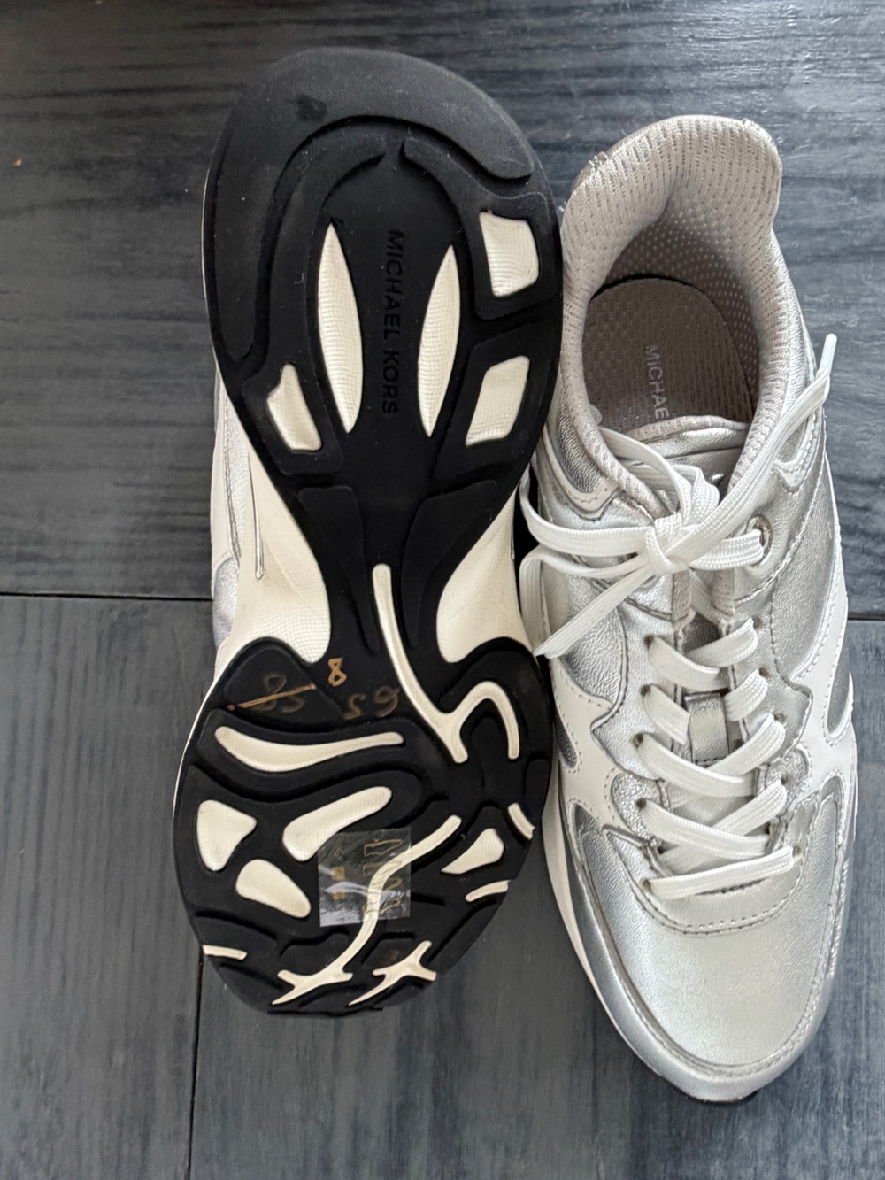 Michael Kors Metallic Silver Athletic Sneakers - Picture 5 of 5